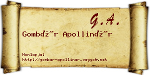 Gombár Apollinár névjegykártya